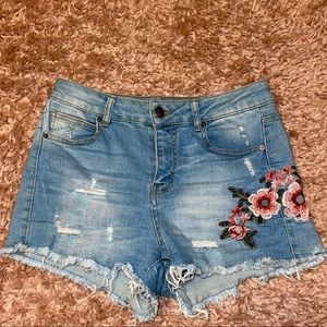Floral Jean Shorts